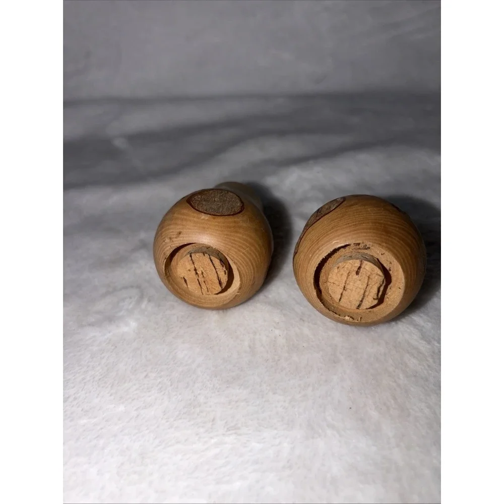 Vintage 50s Wooden Pear Salt & Pepper Shakers Cumberland Falls Souvenir‎ GVC